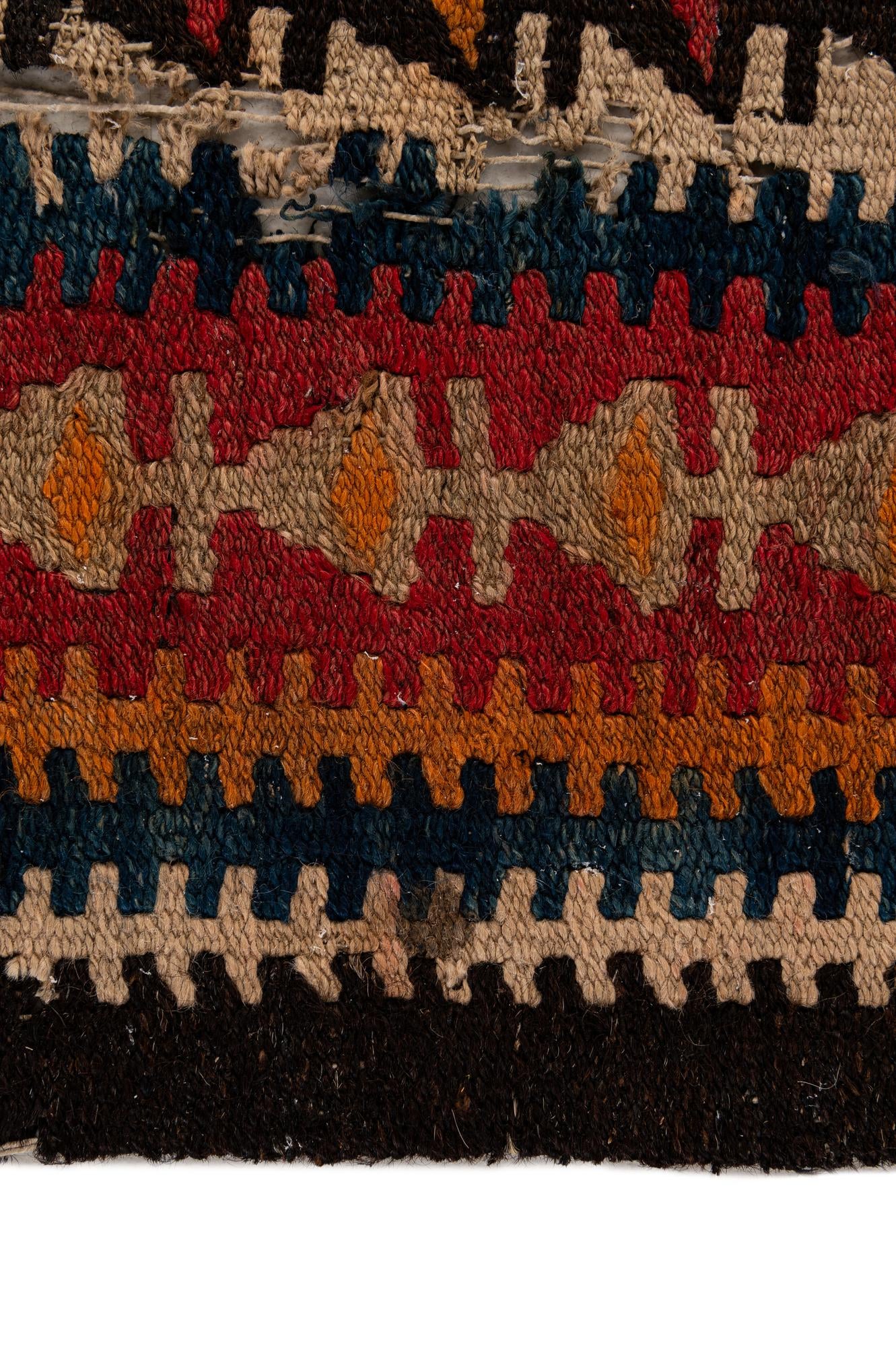 4' 5 x 9' 7 Hand Woven Kilim Fars Wool Runner Rug