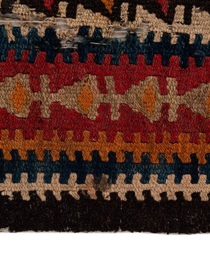 Detail image of 4' 5 x 9' 7  Hand Woven Kilim Fars Wool Runner Rug