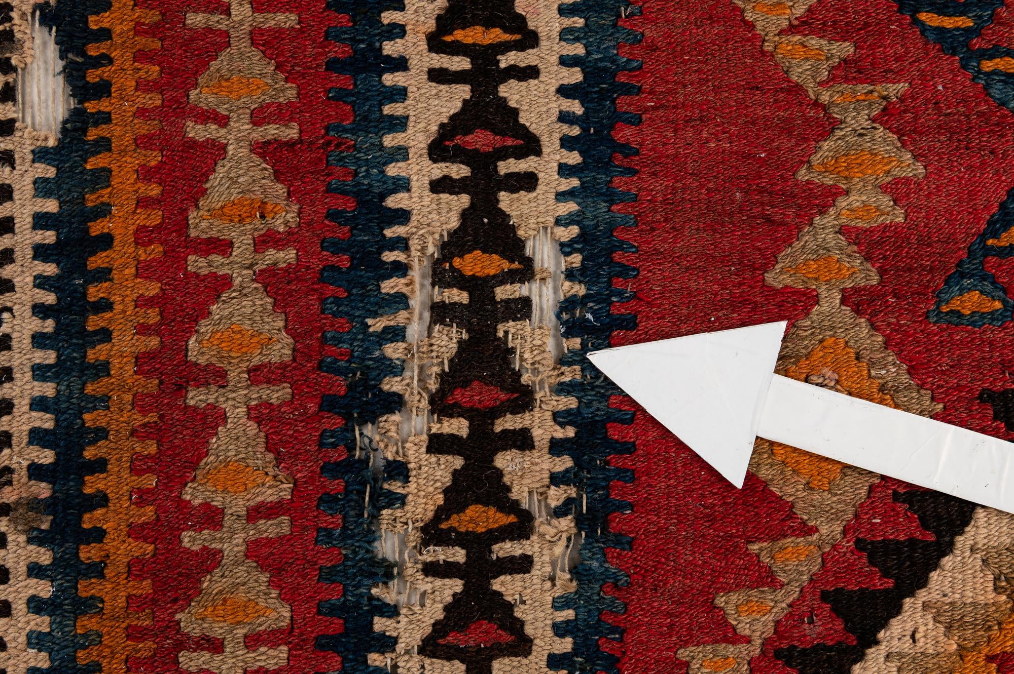 4' 5 x 9' 7 Hand Woven Kilim Fars Wool Runner Rug
