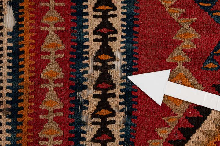 4' 5 x 9' 7 Hand Woven Kilim Fars Wool Runner Rug