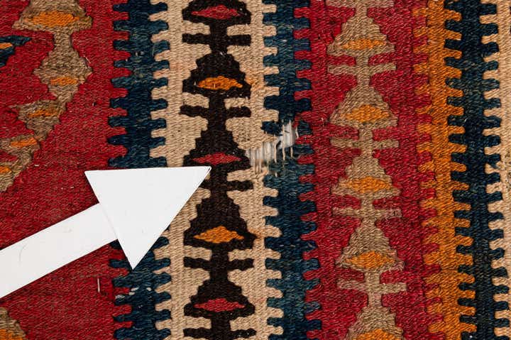 4' 5 x 9' 7 Hand Woven Kilim Fars Wool Runner Rug