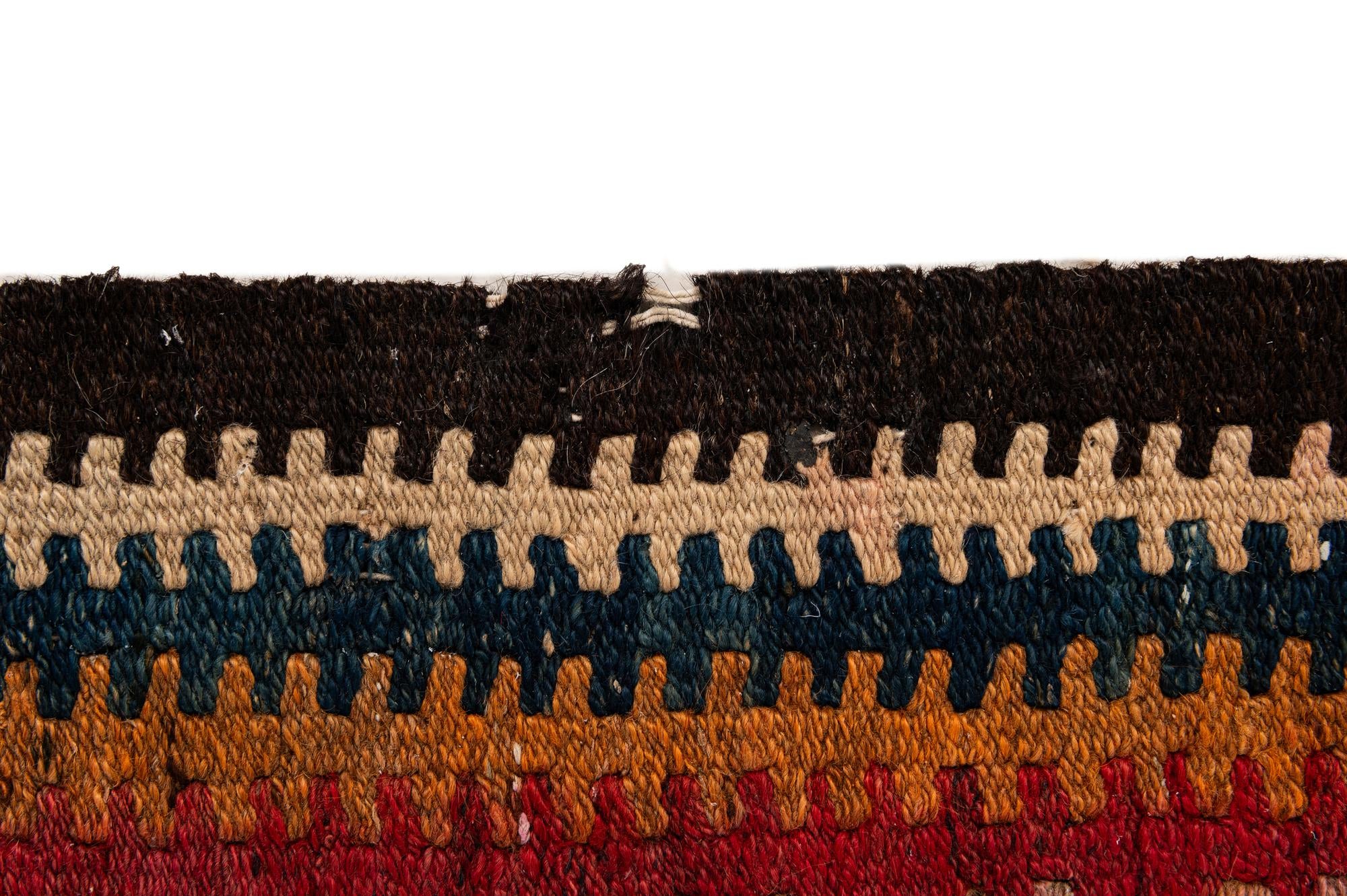 4' 5 x 9' 7 Hand Woven Kilim Fars Wool Runner Rug