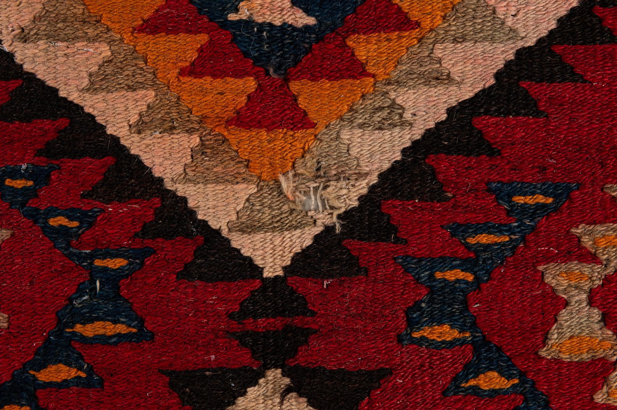 4' 5 x 9' 7 Hand Woven Kilim Fars Wool Runner Rug