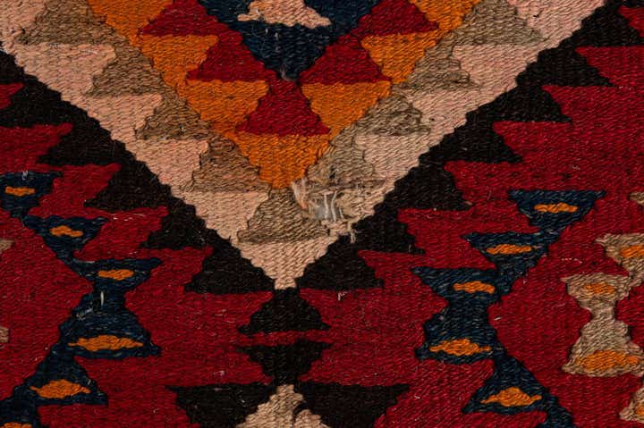 4' 5 x 9' 7 Hand Woven Kilim Fars Wool Runner Rug