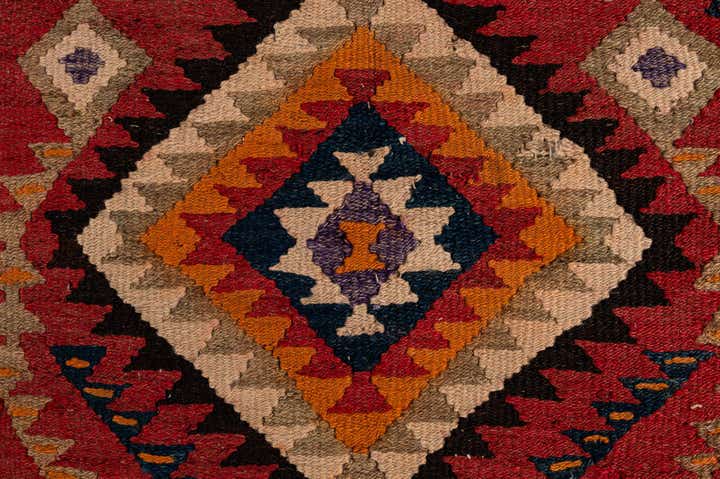 4' 5 x 9' 7 Hand Woven Kilim Fars Wool Runner Rug