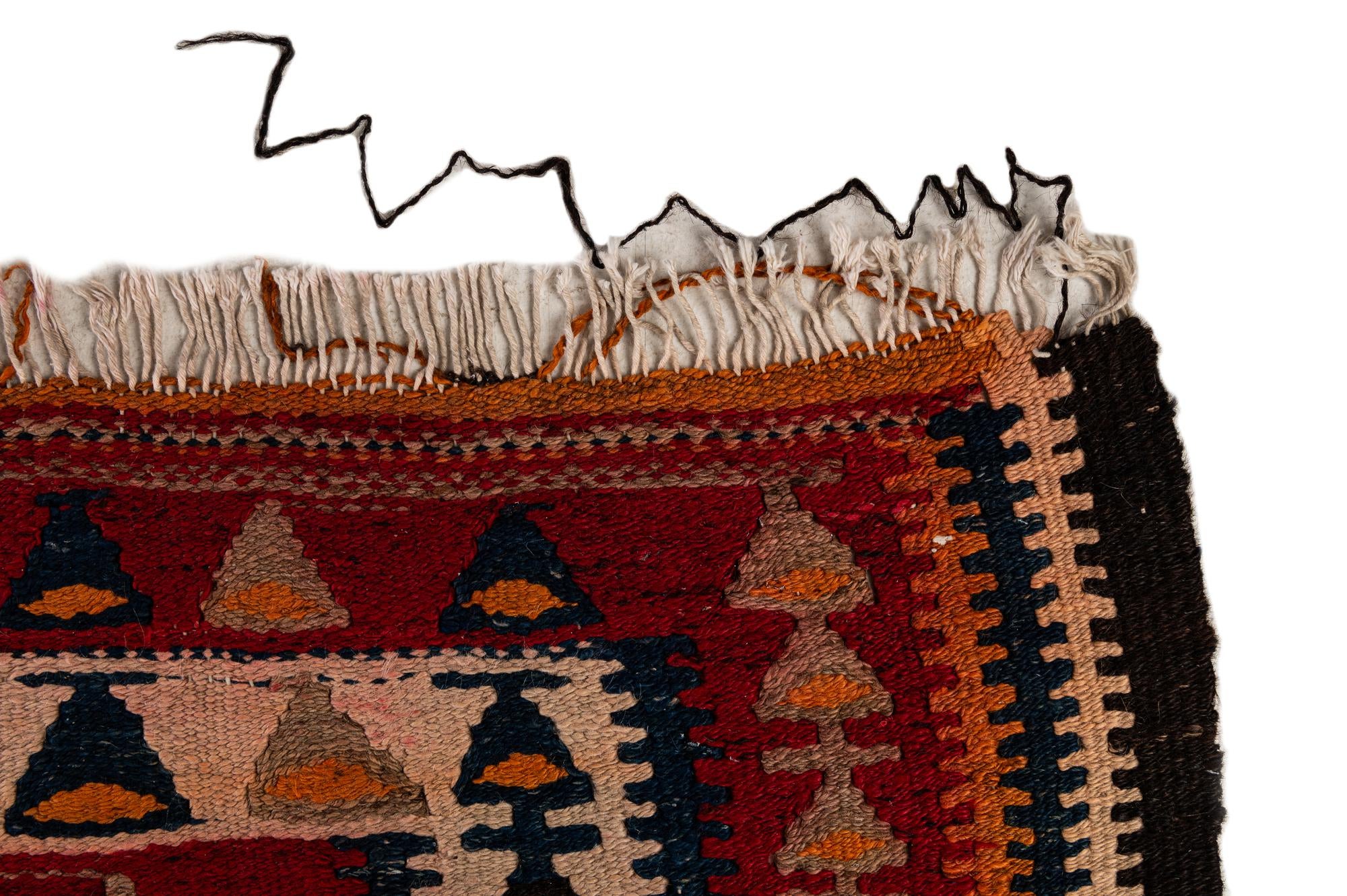 4' 5 x 9' 7 Hand Woven Kilim Fars Wool Runner Rug