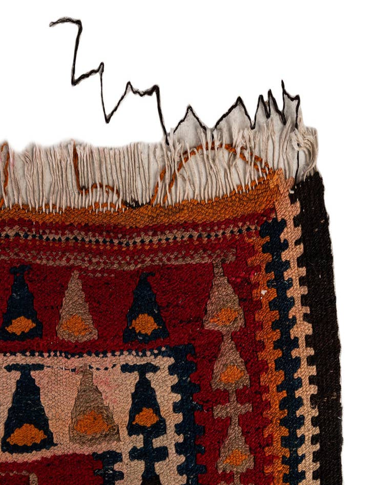 Detail image of 4' 5 x 9' 7  Hand Woven Kilim Fars Wool Runner Rug