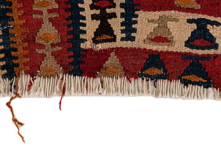 4' 5 x 9' 7 Hand Woven Kilim Fars Wool Runner Rug