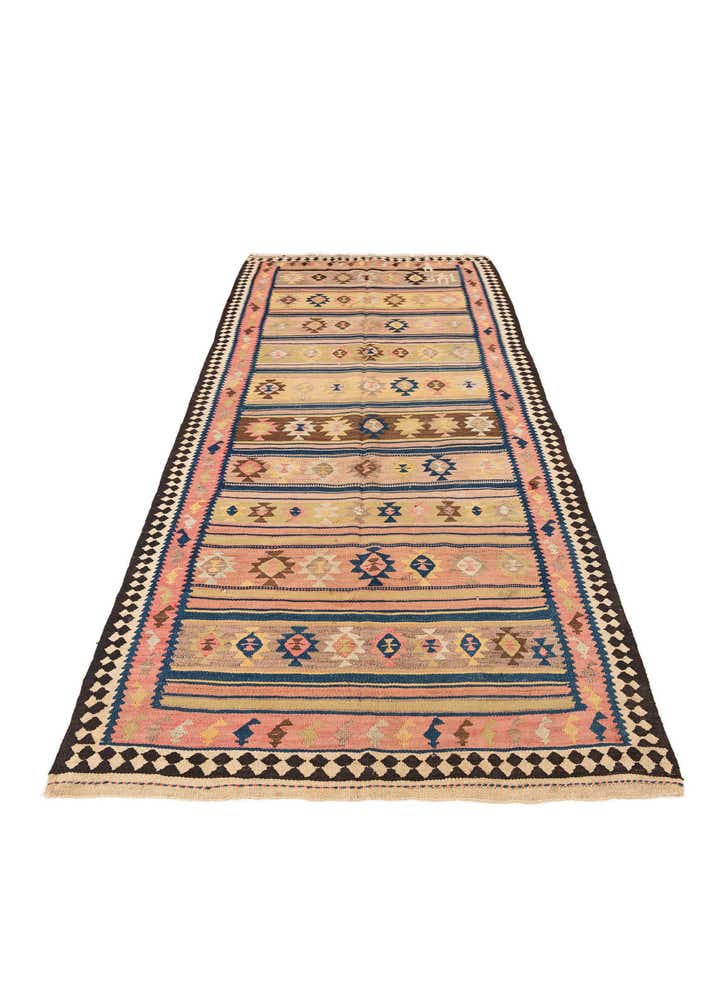 4' 7 x 9' 9 Hand Woven Kilim Fars Wool Runner Rug