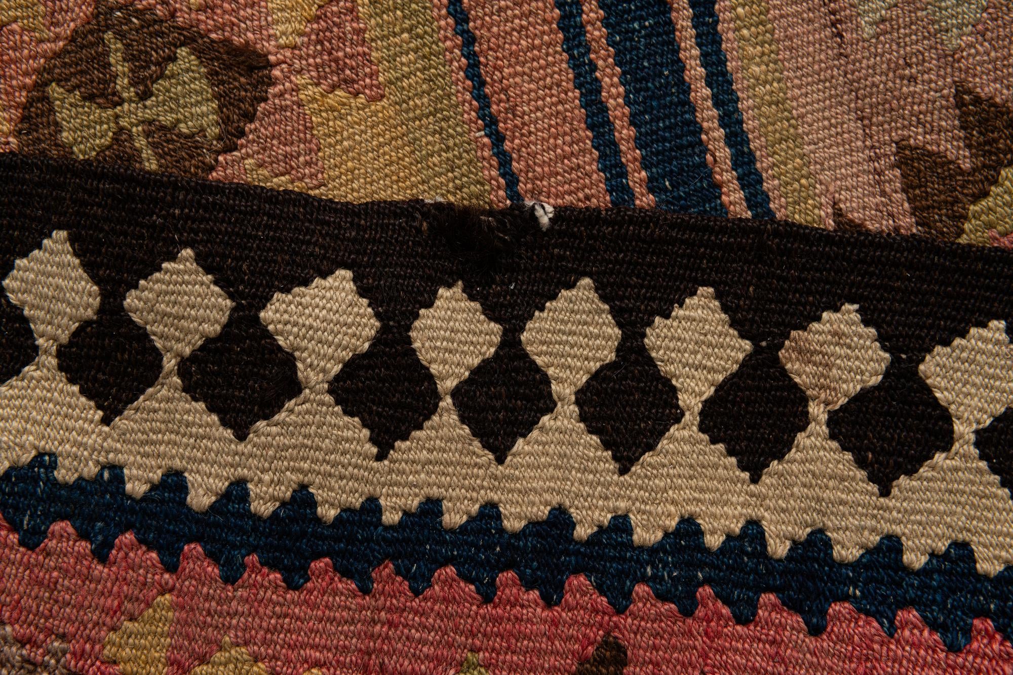 4' 7 x 9' 9 Hand Woven Kilim Fars Wool Runner Rug