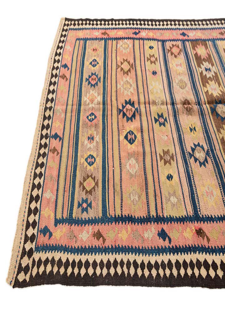 4' 7 x 9' 9 Hand Woven Kilim Fars Wool Runner Rug