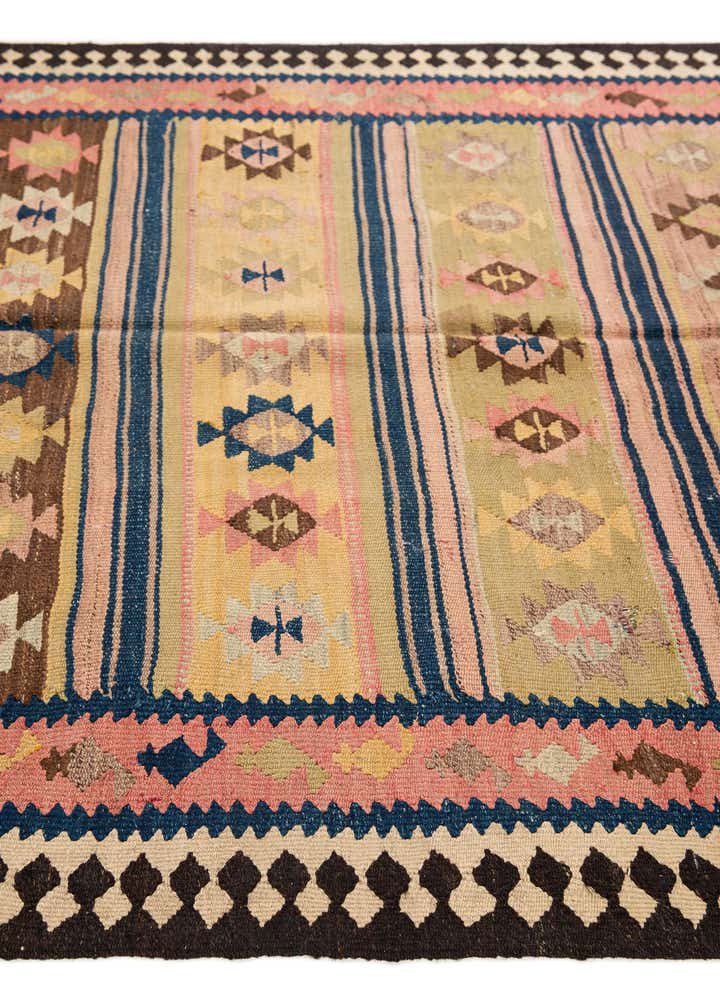 4' 7 x 9' 9 Hand Woven Kilim Fars Wool Runner Rug