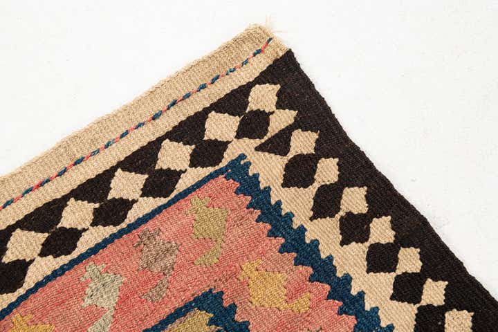 4' 7 x 9' 9 Hand Woven Kilim Fars Wool Runner Rug