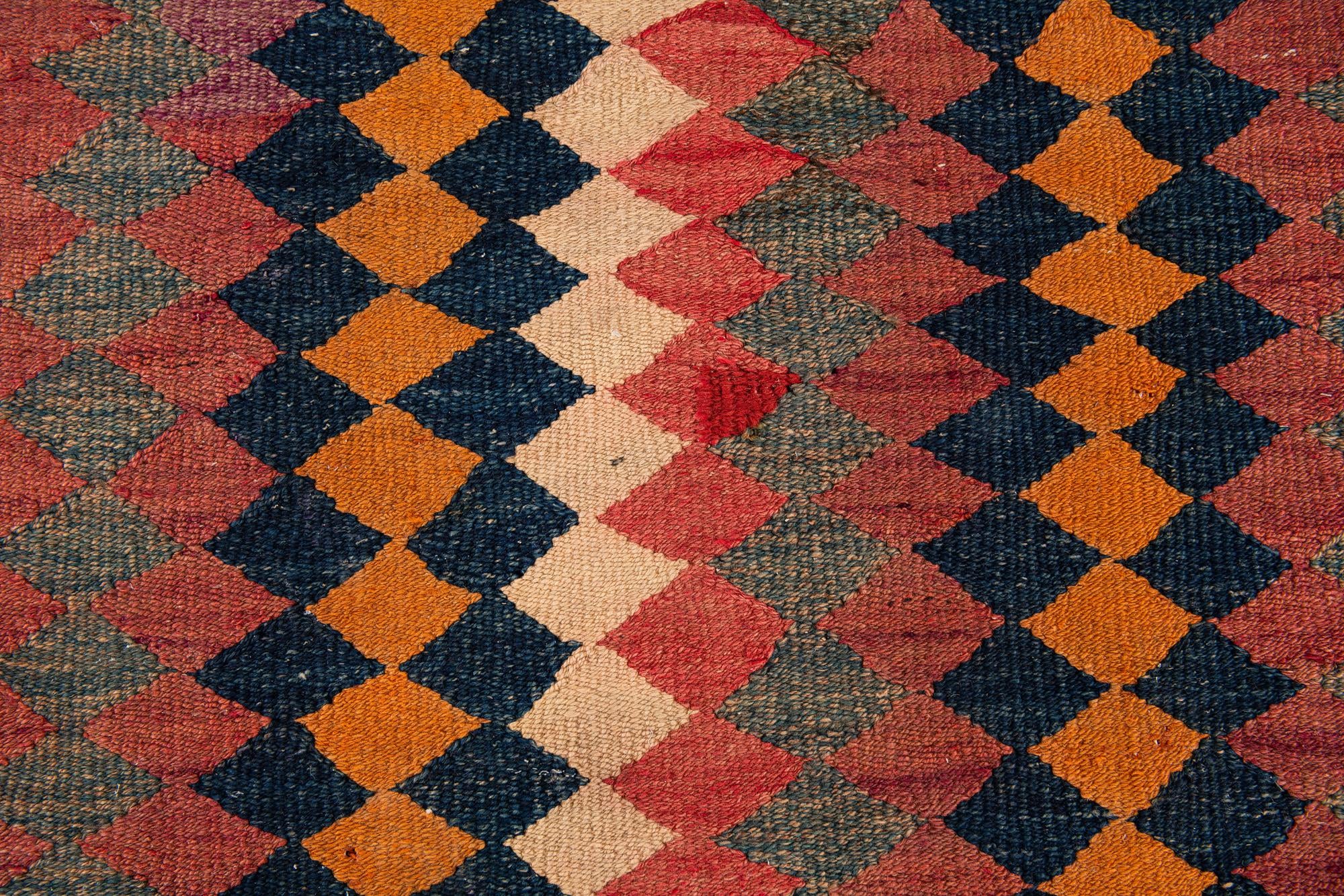 4' 6 x 10' 6 Hand Woven Kilim Fars Wool Runner Rug