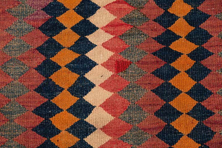 4' 6 x 10' 6 Hand Woven Kilim Fars Wool Runner Rug