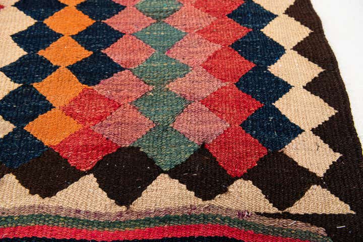 4' 6 x 10' 6 Hand Woven Kilim Fars Wool Runner Rug