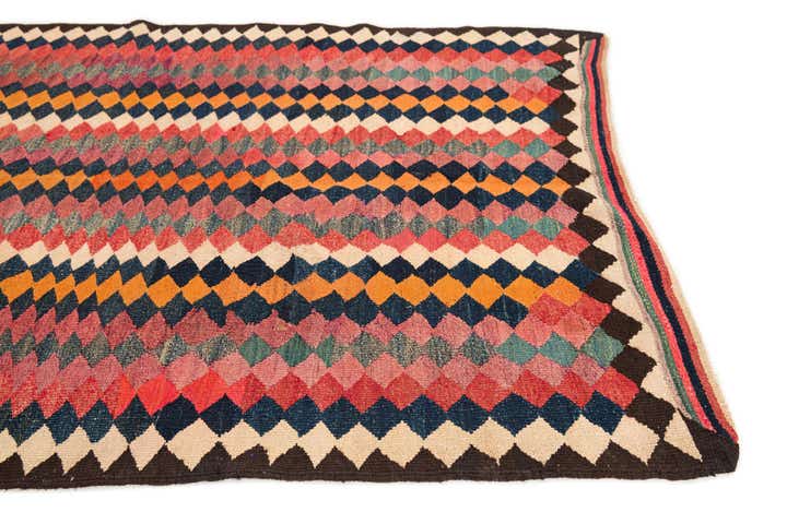 4' 6 x 10' 6 Hand Woven Kilim Fars Wool Runner Rug