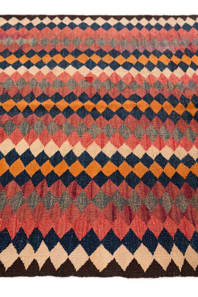 4' 6 x 10' 6 Hand Woven Kilim Fars Wool Runner Rug