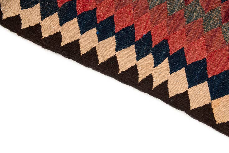 Detail image of 4' 6 x 10' 6 Hand Woven Kilim Fars Wool Runner Rug