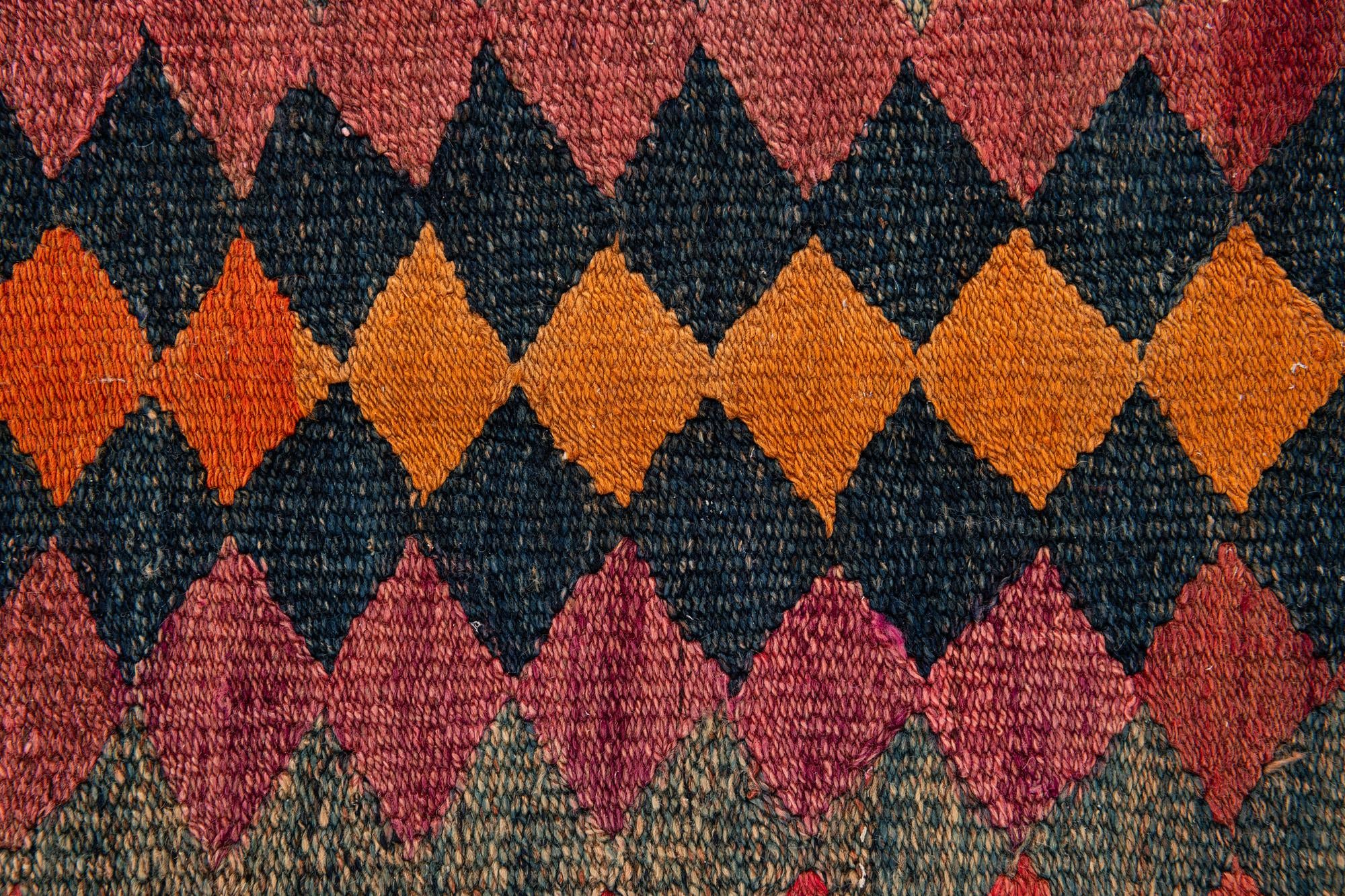 4' 6 x 10' 6 Hand Woven Kilim Fars Wool Runner Rug