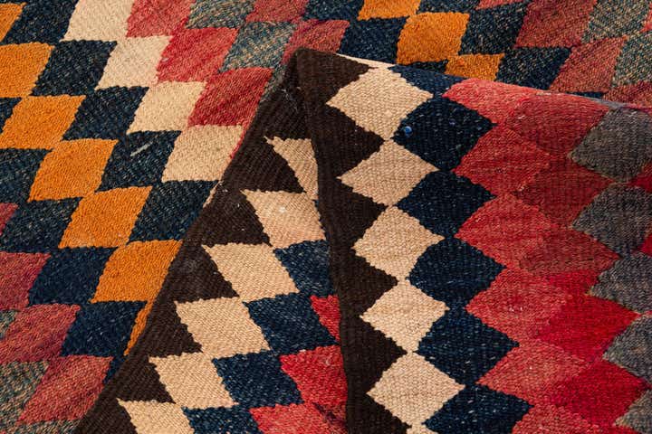 4' 6 x 10' 6 Hand Woven Kilim Fars Wool Runner Rug