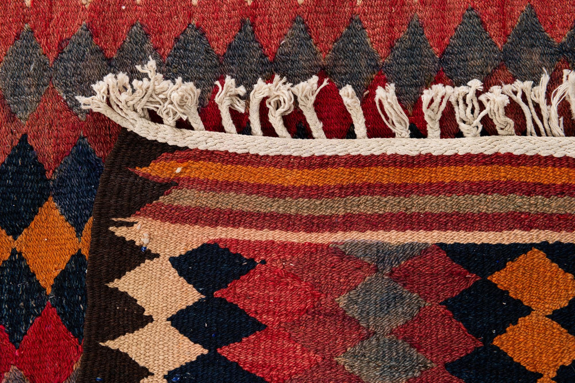 4' 6 x 10' 6 Hand Woven Kilim Fars Wool Runner Rug