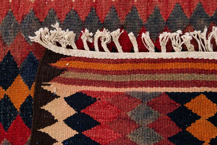 4' 6 x 10' 6 Hand Woven Kilim Fars Wool Runner Rug