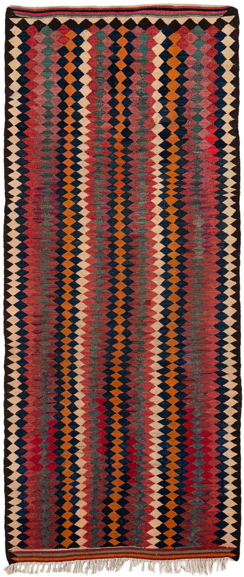 4' 6 x 10' 6 Hand Woven Kilim Fars Wool Runner Rug
