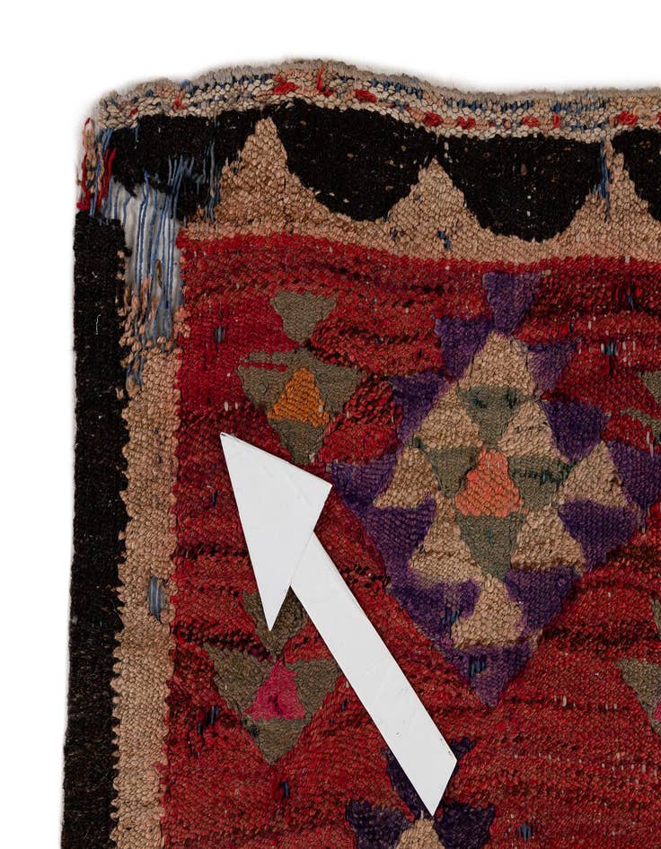 Detail image of 4' 9 x 9' 5  Hand Woven Kilim Fars Wool Runner Rug