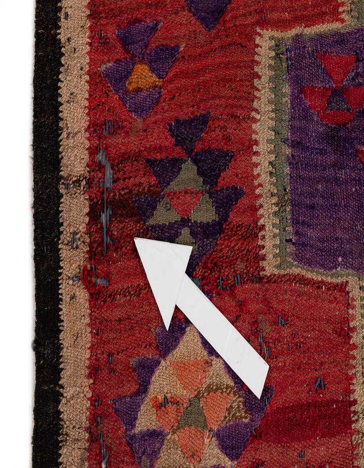 Detail image of 4' 9 x 9' 5  Hand Woven Kilim Fars Wool Runner Rug