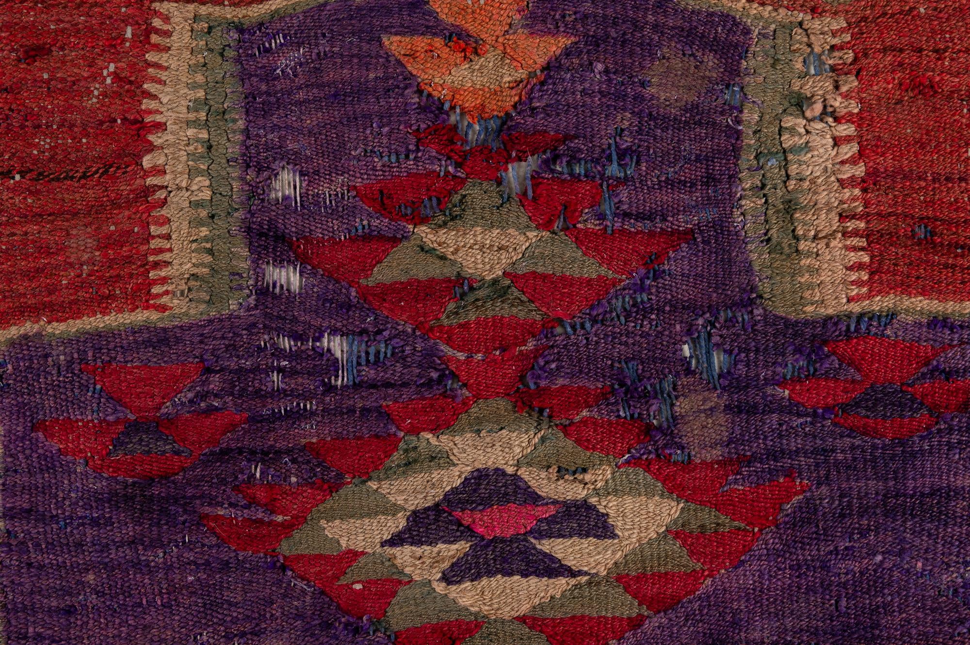 4' 9 x 9' 5 Hand Woven Kilim Fars Wool Runner Rug