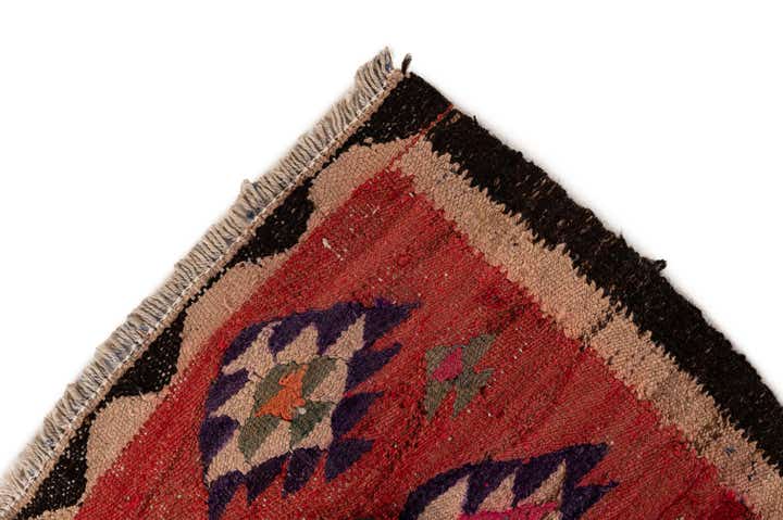 4' 9 x 9' 5 Hand Woven Kilim Fars Wool Runner Rug