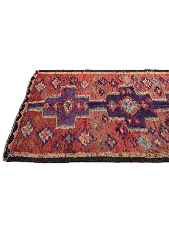 4' 9 x 9' 5 Hand Woven Kilim Fars Wool Runner Rug