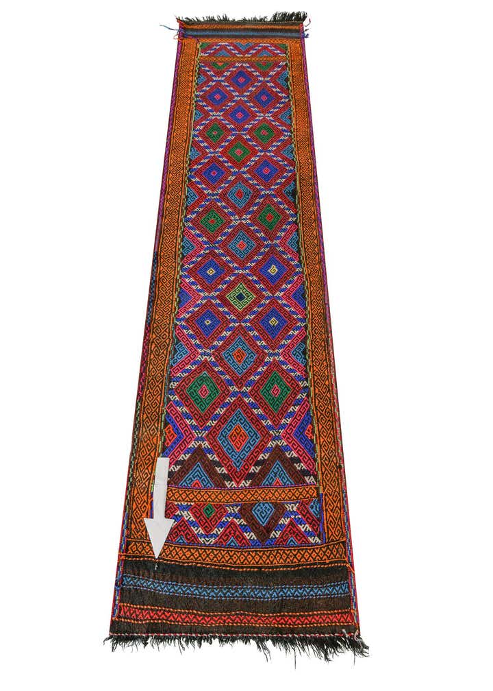 2' x 8' 5 Hand Knotted Kilim Fars Persian Wool Runner Rug