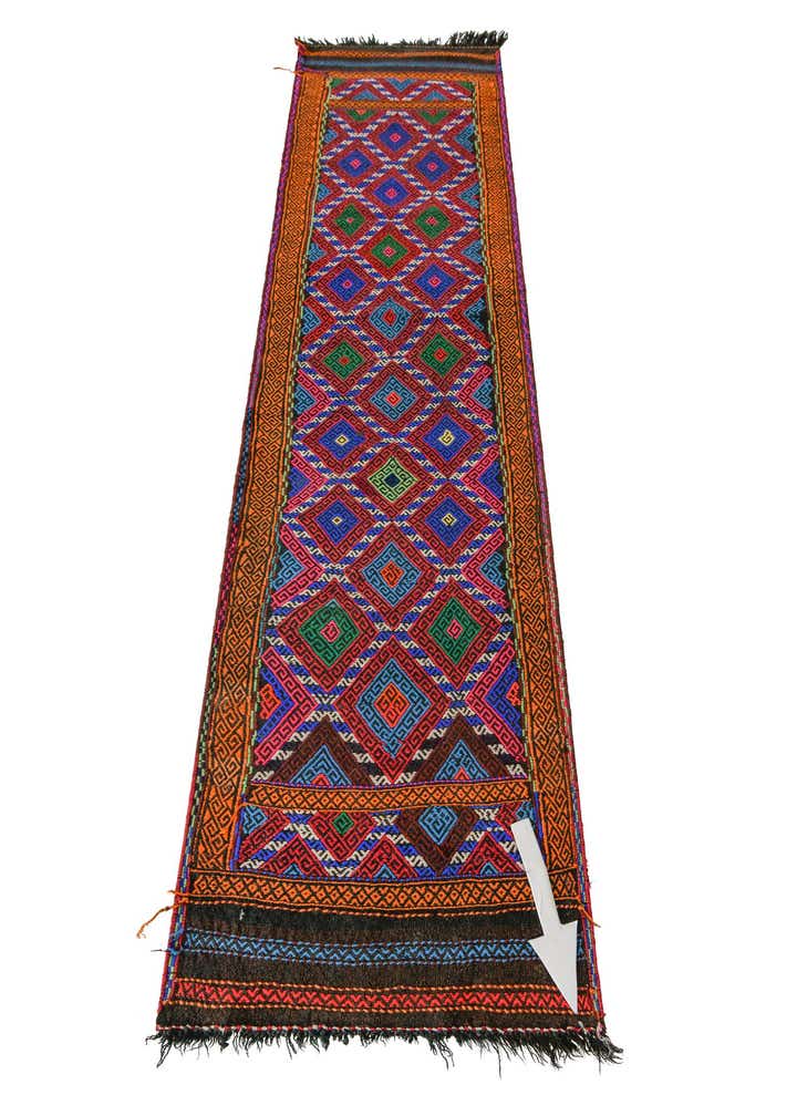 2' x 8' 5 Hand Knotted Kilim Fars Persian Wool Runner Rug