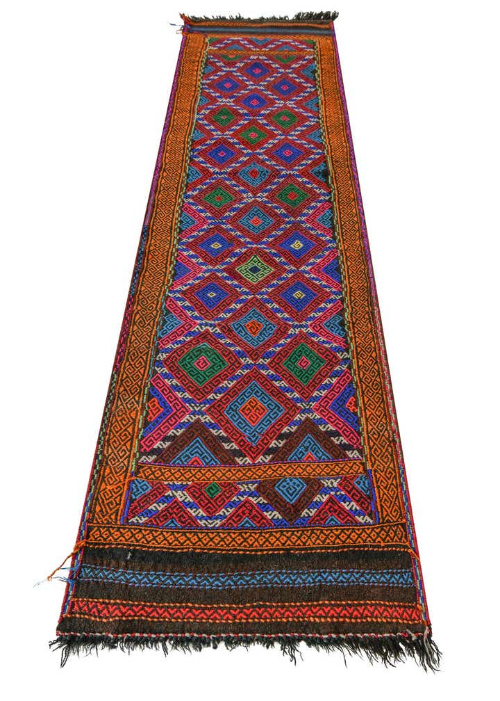 2' x 8' 5 Hand Knotted Kilim Fars Persian Wool Runner Rug