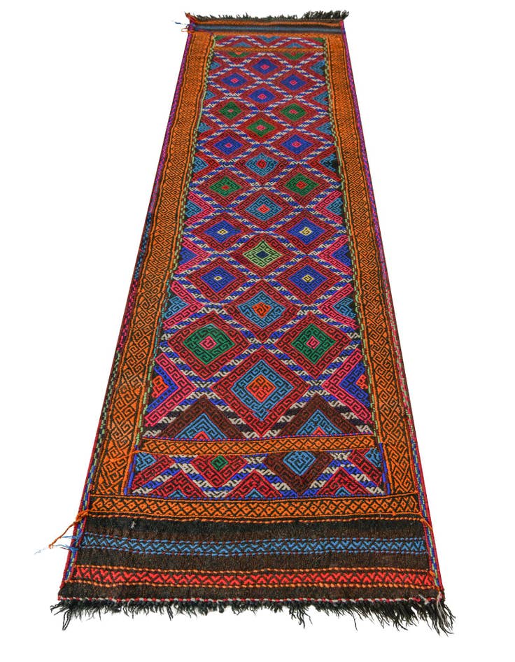 Detail image of 2' x 8' 5 Hand Knotted Kilim Fars Persian Wool Runner Rug