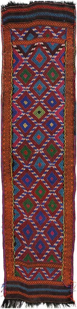 2' x 8' 5 Hand Knotted Kilim Fars Persian Wool Runner Rug