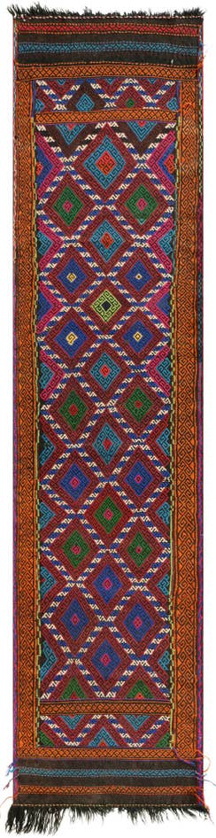 Detail image of 2' x 8' 5 Hand Knotted Kilim Fars Persian Wool Runner Rug