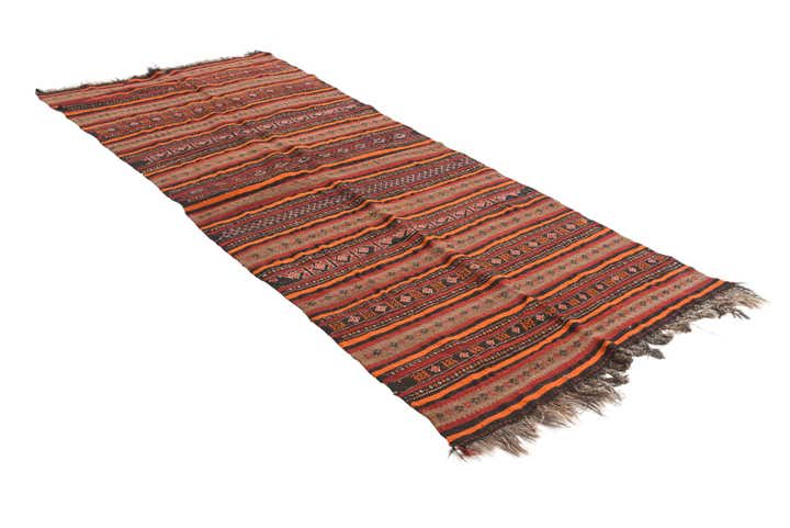 3' 10 x 9' 6 Hand Woven Kilim Fars Wool Runner Rug