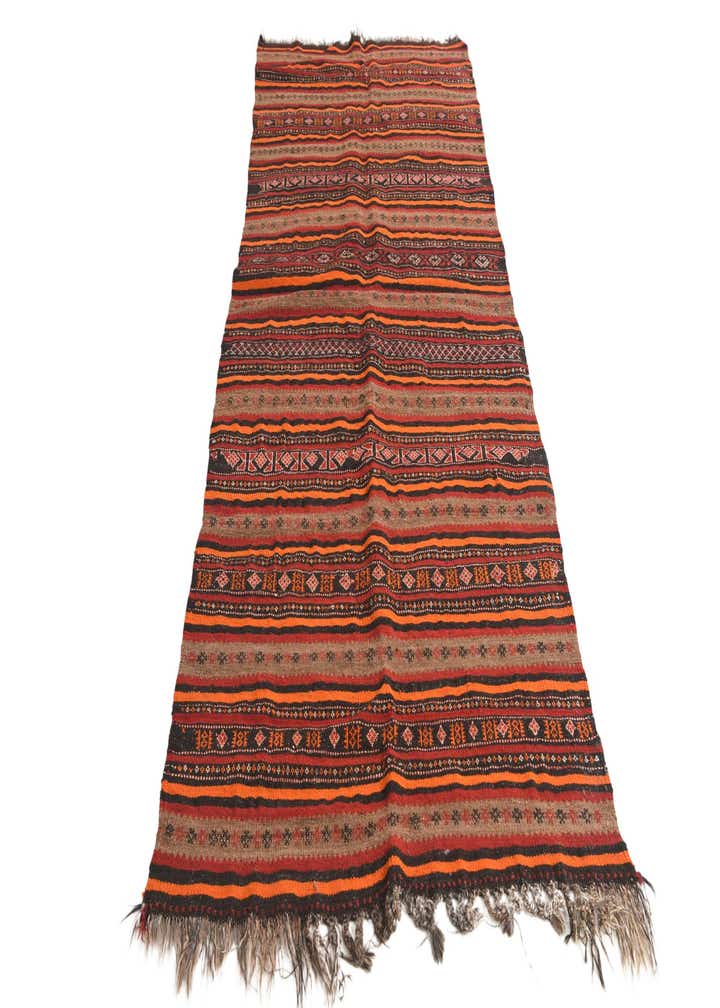 3' 10 x 9' 6 Hand Woven Kilim Fars Wool Runner Rug