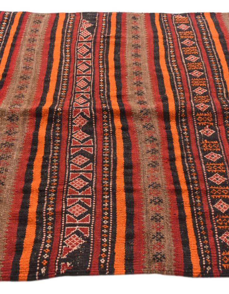 Detail image of 3' 10 x 9' 6 Hand Woven Kilim Fars Wool Runner Rug