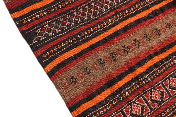 3' 10 x 9' 6 Hand Woven Kilim Fars Wool Runner Rug