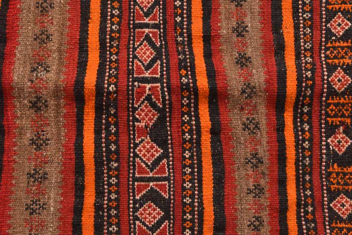 3' 10 x 9' 6 Hand Woven Kilim Fars Wool Runner Rug