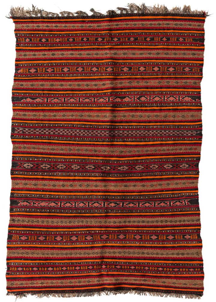 3' 10 x 9' 6 Hand Woven Kilim Fars Wool Runner Rug