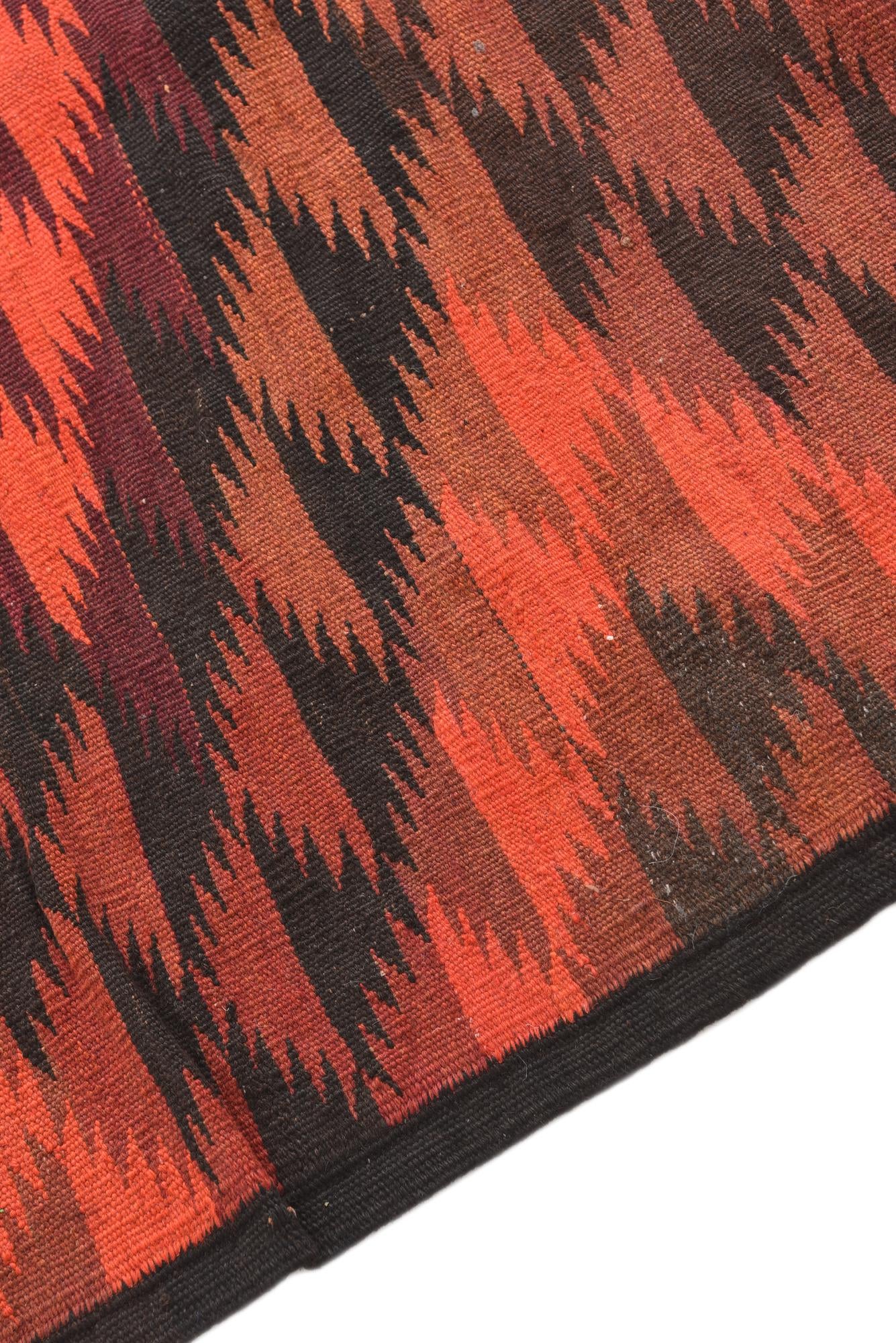 4' 1 x 14' 2 Hand Woven Kilim Fars Wool Runner Rug
