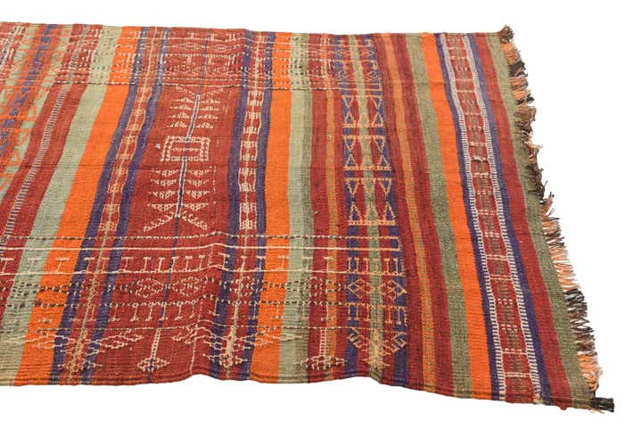 4' x 9' 1 Hand Woven Kilim Fars Wool Runner Rug