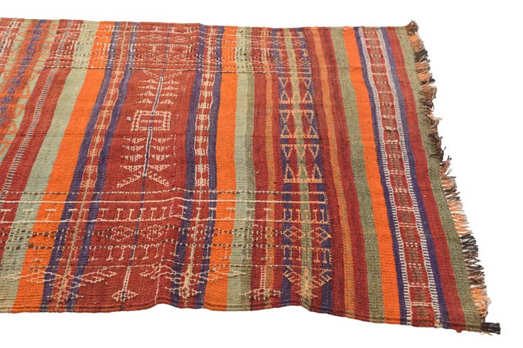 Detail image of 4' x 9' 1 Hand Woven Kilim Fars Wool Runner Rug