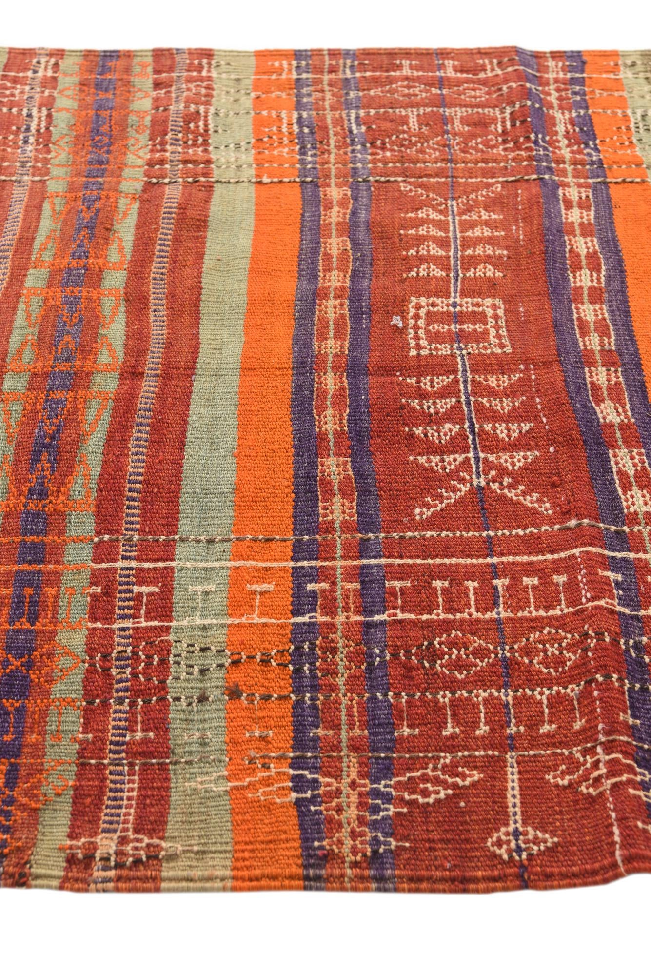 4' x 9' 1 Hand Woven Kilim Fars Wool Runner Rug