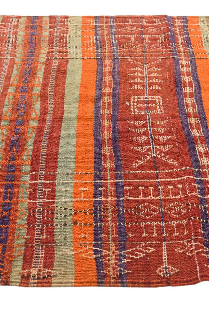 4' x 9' 1 Hand Woven Kilim Fars Wool Runner Rug